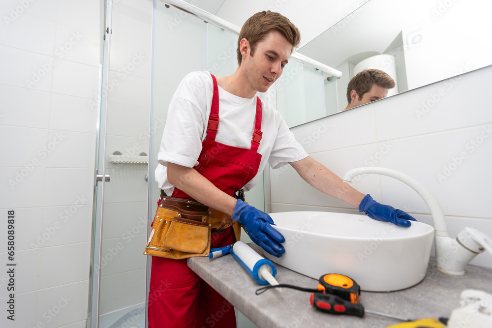 plumber service. wash basin installation plumber service. wash basin installation
