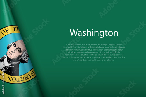 flag Washington, state of United States, isolated on background with copyspace
