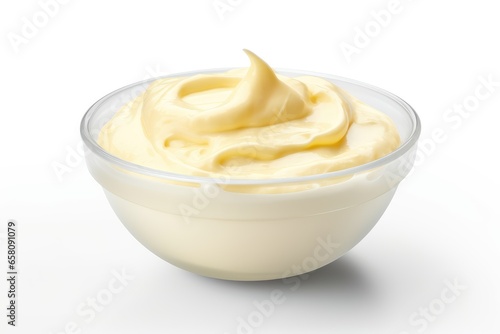 mayonnaise sauce on whte background