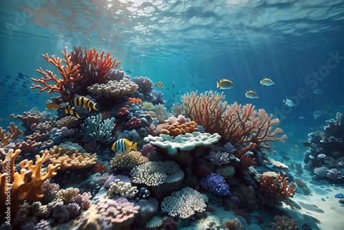  Underwater Scene photorealistic digital art))) depicting