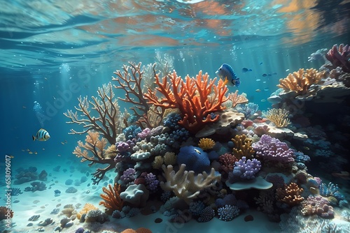  Underwater Scene photorealistic digital art    depicting