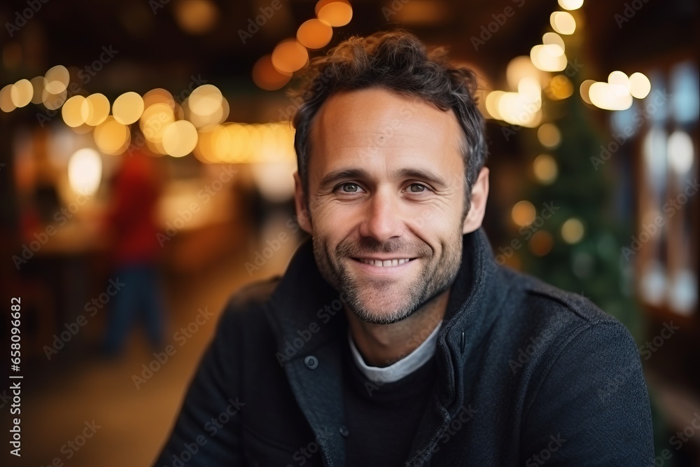 Portrait of a handsome middle-aged man smiling at the camera Portrait of a handsome middle-aged man smiling at the camera