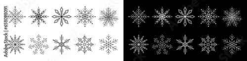 Snow. Snowflake icon. Snowflakes