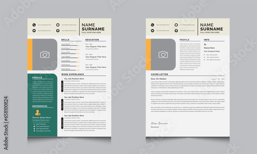 Professional Resume Design Template and Cover Letter layout CV