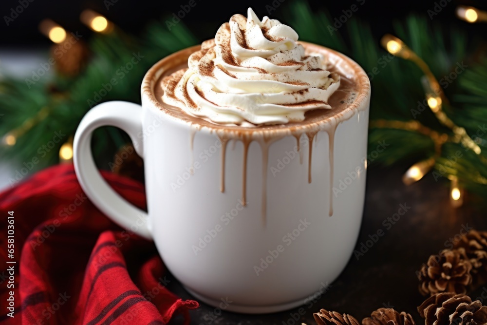 hot chocolate in a white mug with whipped cream on top hot chocolate in a white mug with whipped cream on top