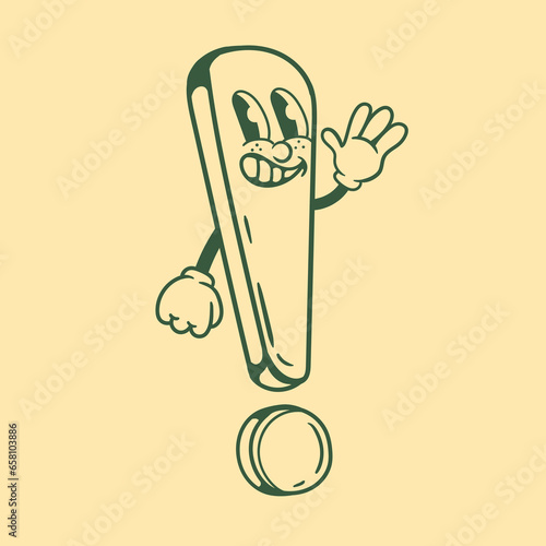 Vintage character design of exclamation mark