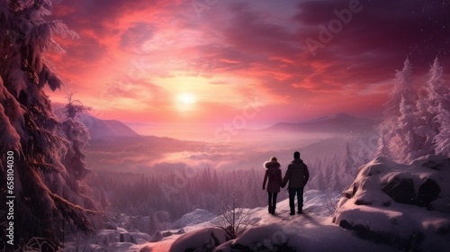   couple admiring the scenery