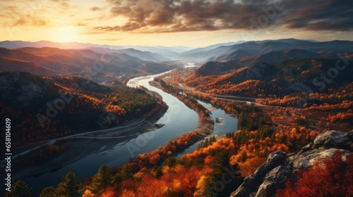 autumn river in the mountains