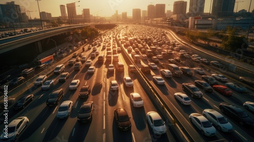 Traffic full of vehicles, AI generated Image © musa