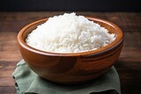 carefully portioned rice in a bowl