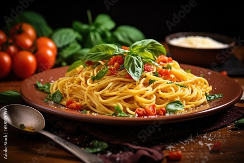 a small serving of pasta on a large plate