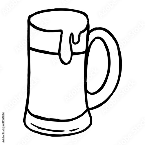 Beer glass cartoon illustration