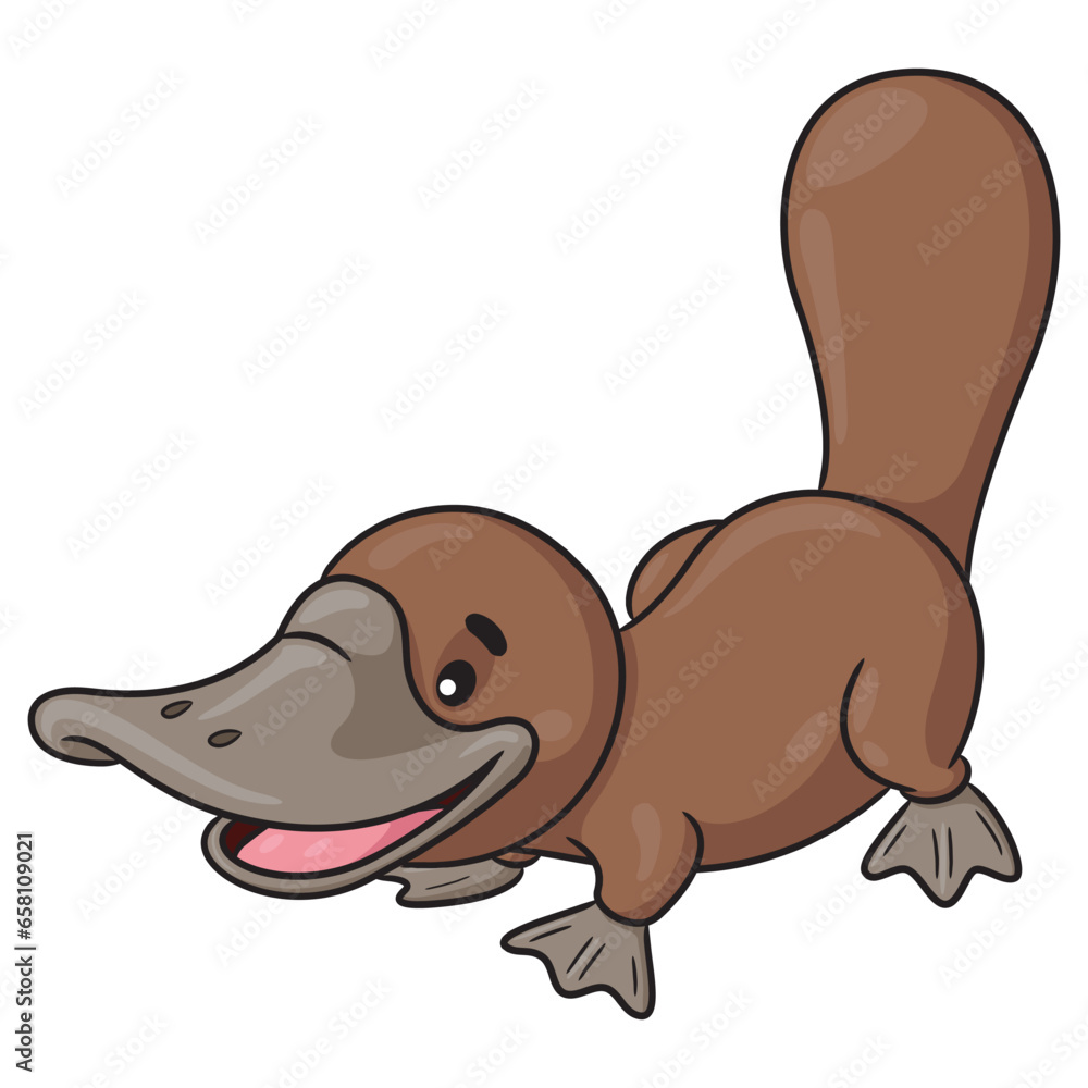 Fototapeta premium Platypus cartoon.