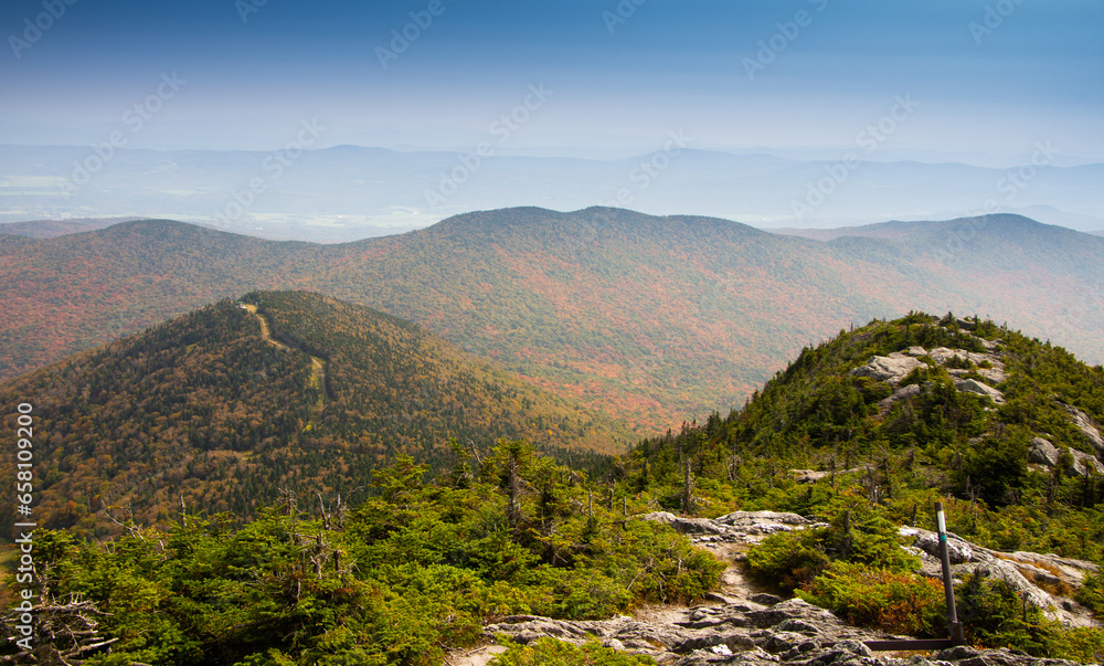 Fall color around Jay Peak tourist site in the United States Fall color around Jay Peak tourist site in the United States