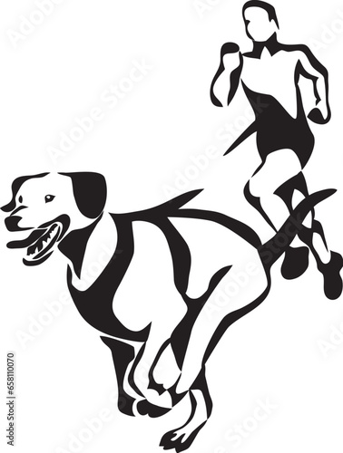 Quadro su tela Canicross vector illustration
