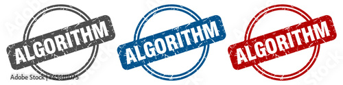 algorithm stamp. algorithm sign. algorithm label set