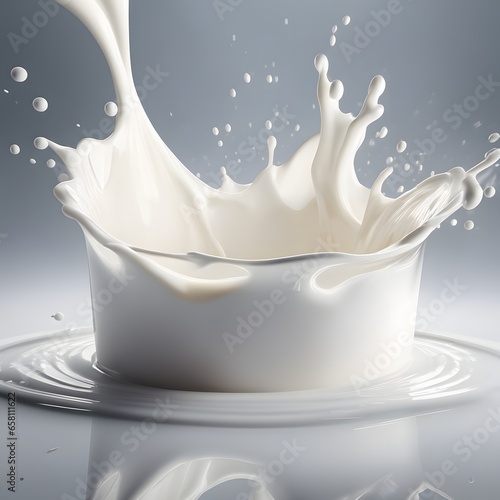 White milk  cream or yogurt splash in wave shape on the background.