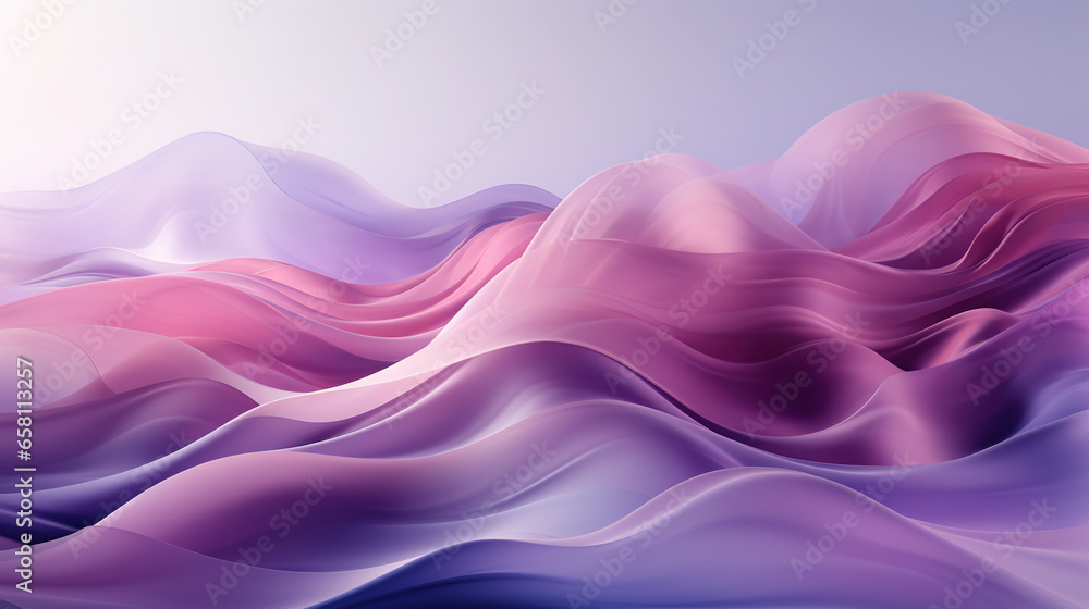 Obraz premium Contemporary Watercolor Oil Painting of Purple Wavy and Curve Abstract on Black Background