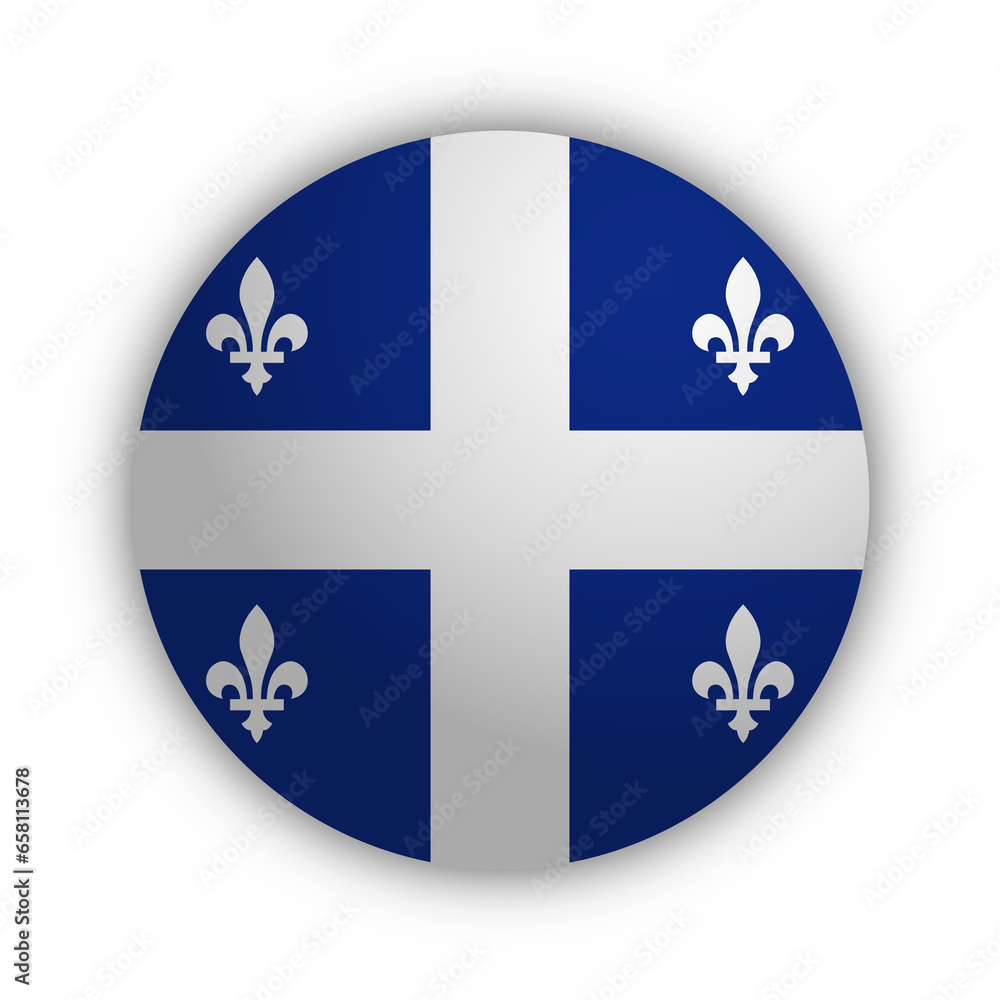 Flaga Quebec Przycisk  - obrazy, fototapety, plakaty 