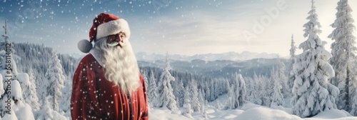 Father Christmas in a winter scene photo