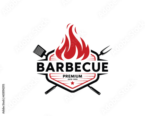 Vector barbecue logo template inspiration