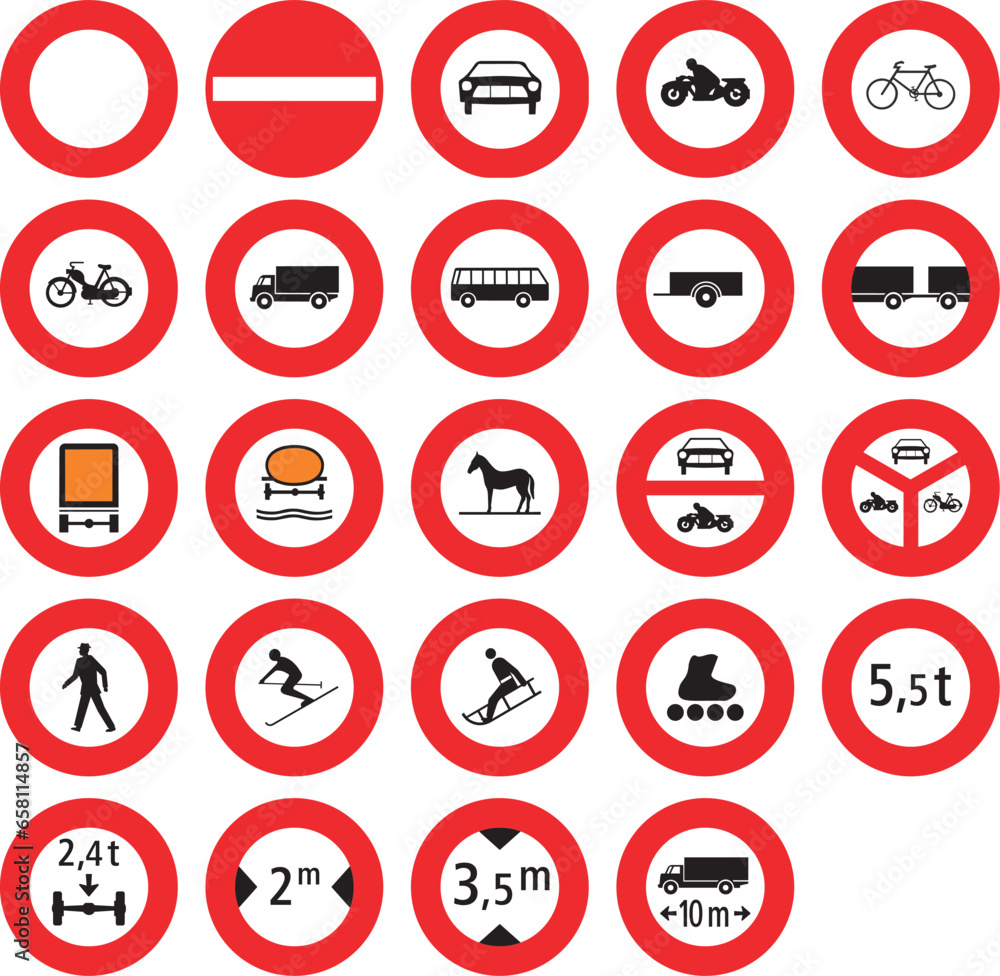 Prohibitions, Regulatory signs, Road signs in Switzerland and ...