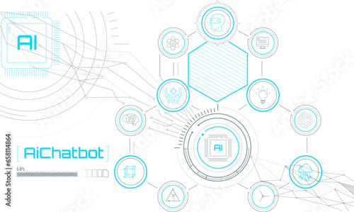 Conceptual technology with Chatbot with artificial intelligence.