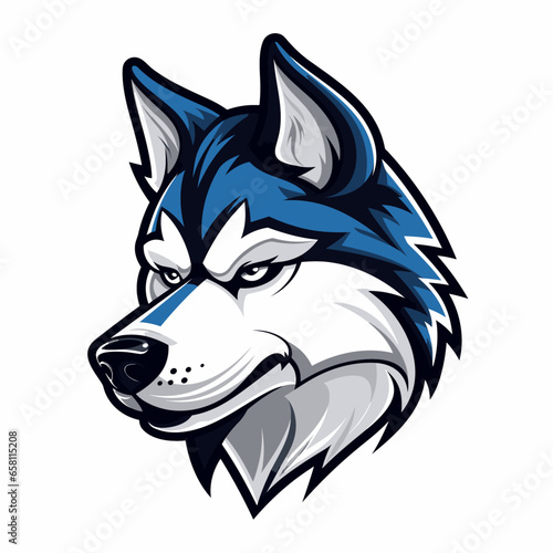 siberian husky head mascot