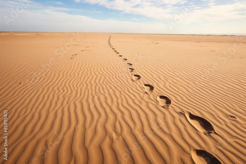 lines of footprints in sand with varying sizes