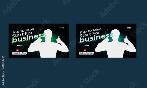 modern and trend professional business youtube thumbnail design template vector file