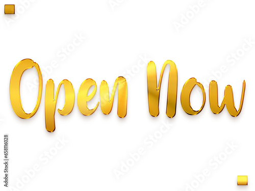 Open Now Gold PNG Typography Text Transparent Image