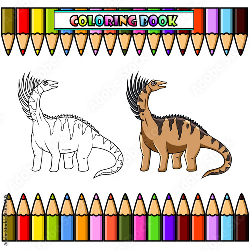 Cartoon bajadasaurus for coloring book