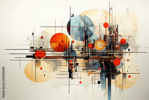 Virtual Abstract Art Theme of Minimalistic Modern Contemporary Background
