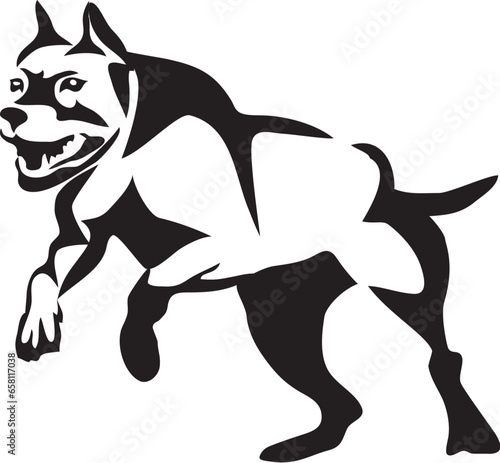 Running bully dog - vector illustration