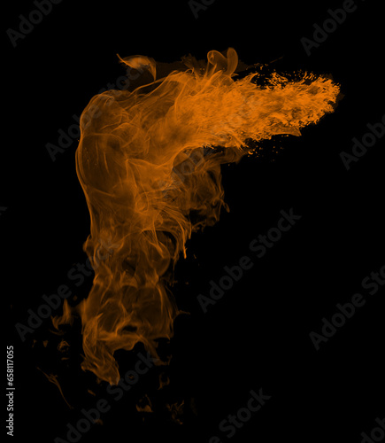 Fire flame on transparent overlay black background isolated. Royalty high-quality free stock image of Fire burn flame isolated, abstract texture. Flaming explosion effect with burning overlays © Jangnhut2023