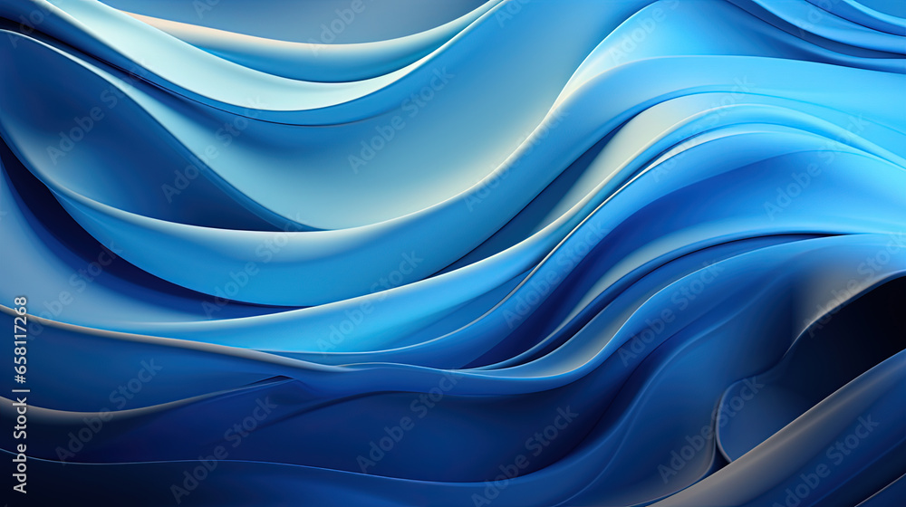 Obraz premium Abstract of Blue Acrylic Liquid Paint Wavy Pattern Background