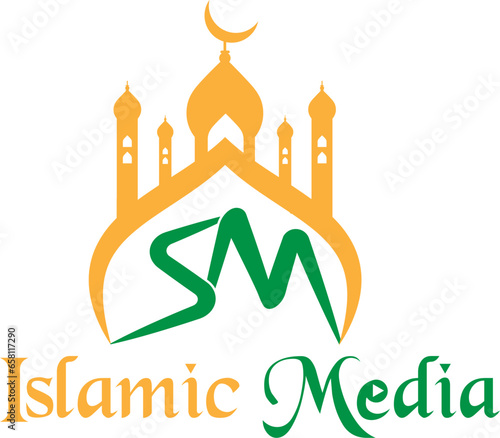 Elegent islamic media vector logo design