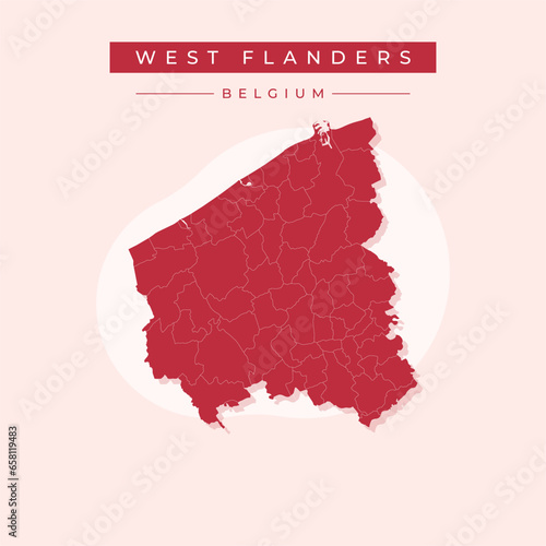 Vector illustration vector of West Flanders map Belgium
