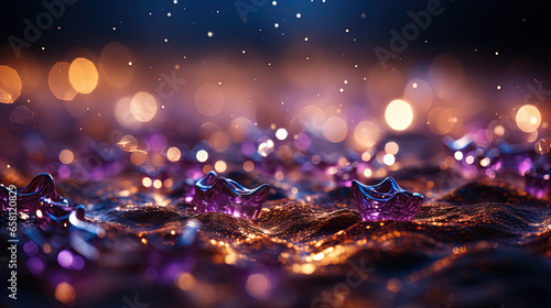 Solid Purple Color Sparkles Glitter Defocused Background