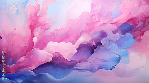 Colorful Elegant Pastel Swirl of Blue and Pink Marble Painting Design background photo