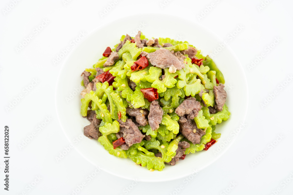 Stir-fried beef with bitter melon Stir-fried beef with bitter melon