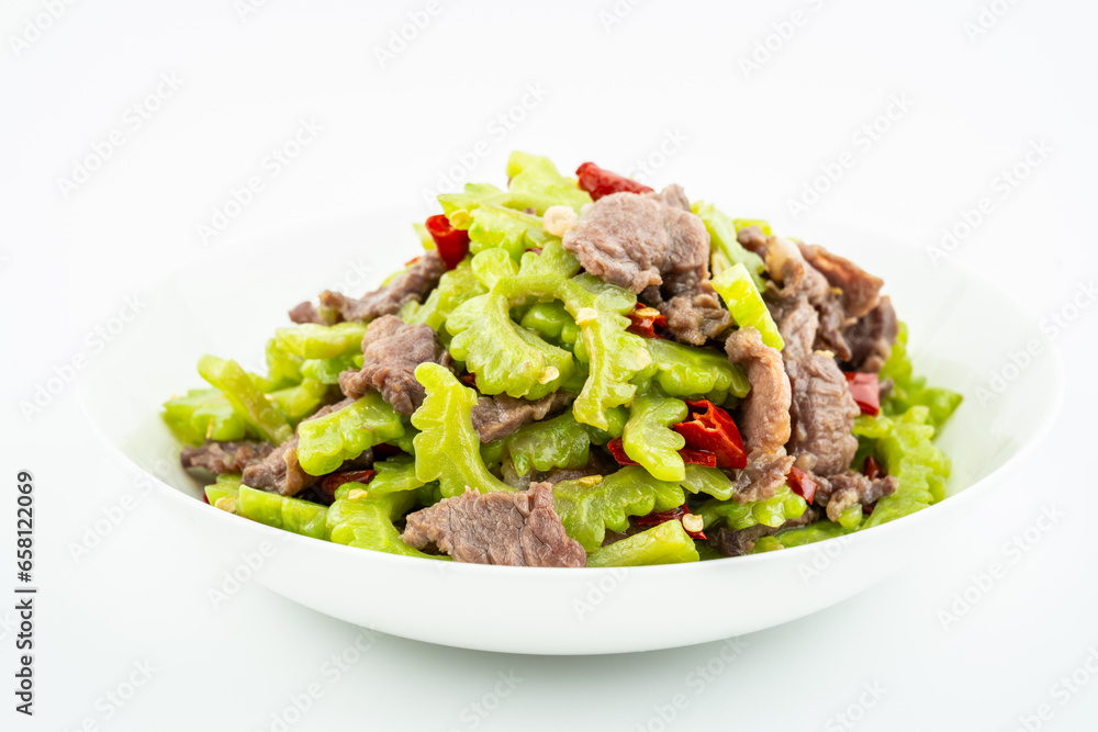 Stir-fried beef with bitter melon Stir-fried beef with bitter melon