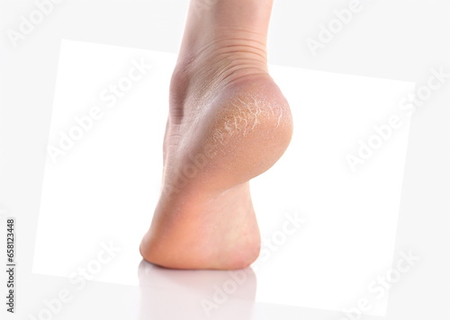 Canvas-taulu The heel of foot with bad skin is covered with cracks