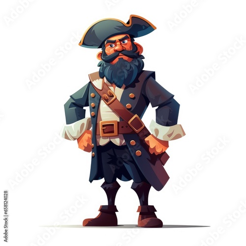 Pirate cartoon illustration, AI generated Image