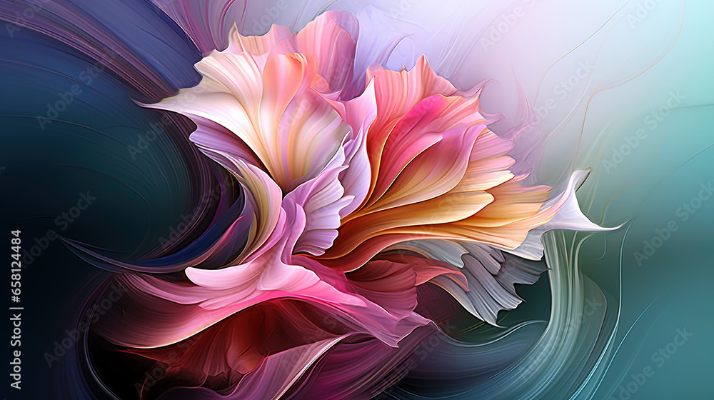 Beautiful Colorful Floral Design Curvy Abstract Art Selective Focus Background