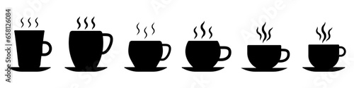 Coffee cup icons set. Vector cup icons on isolated background. Coffee icon. Vector illustration EPS 10