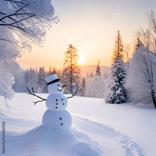 snowman in the snow © robina