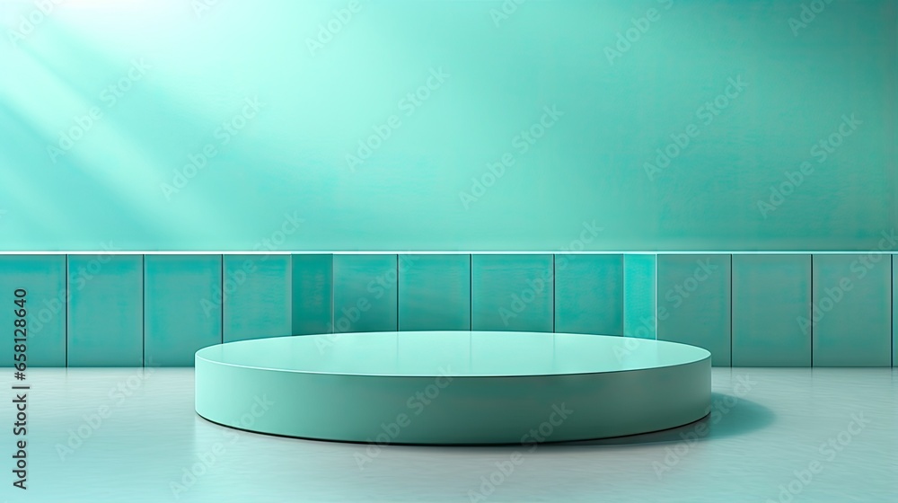 3D Rendered Podium Aqua_Background, turquoise podium 3D Rendered Podium Aqua_Background, turquoise podium