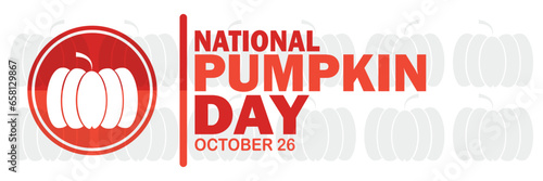 National Pumpkin Day Vector Template Design Illustration. October 26. Suitable for greeting card, poster and banner