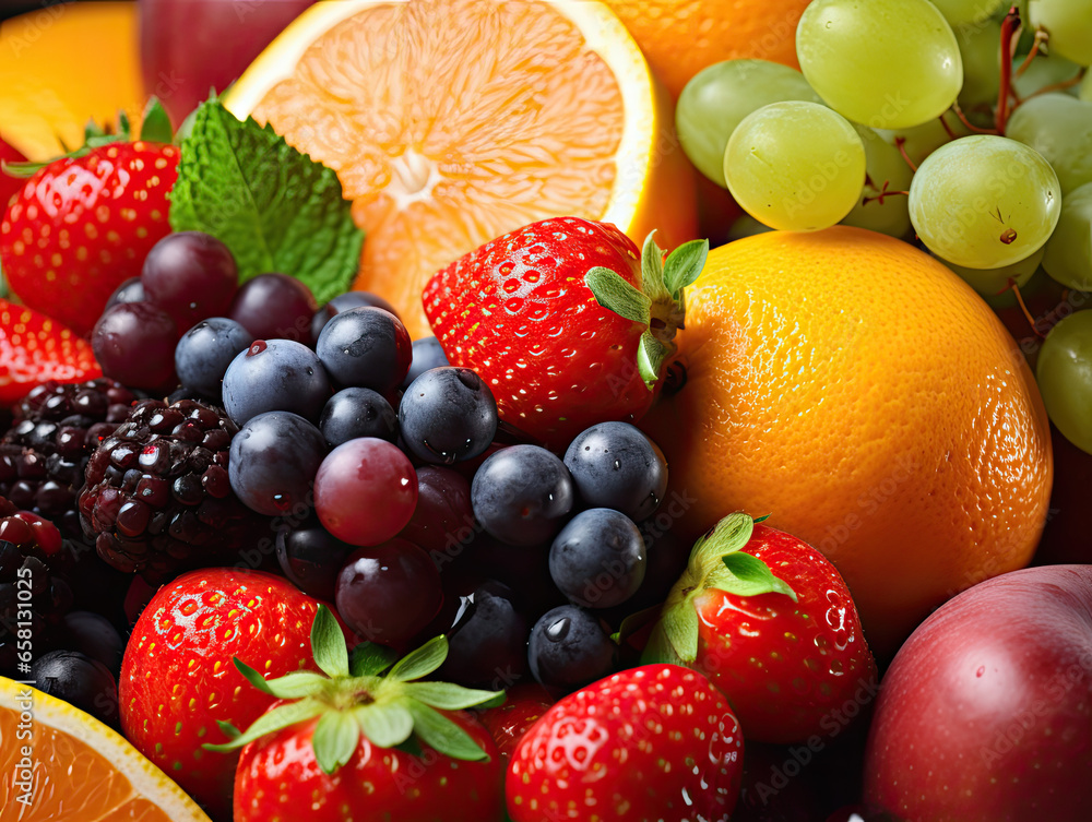close up of a mixed fruits close up of a mixed fruits